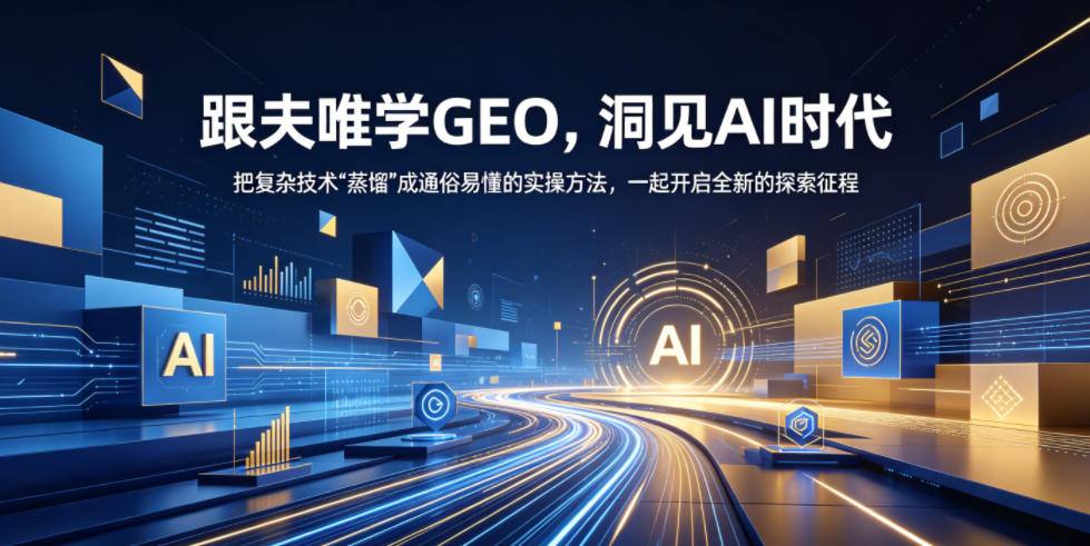 跟夫唯学GEO，洞见AI时代，把复杂技术“蒸馏”成通俗易懂的实操方法，一起开启全新的探索征程(更新26年10月)网赚项目-副业赚钱-互联网创业-资源整合老八网赚资源