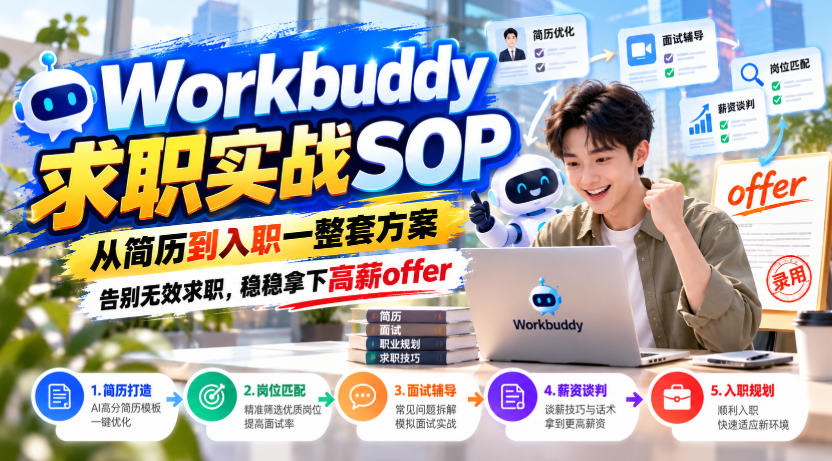 Workbuddy求职实战SOP，从简历到入职一整套方案，告别无效求职，稳稳拿下高薪offer网赚项目-副业赚钱-互联网创业-资源整合老八网赚资源